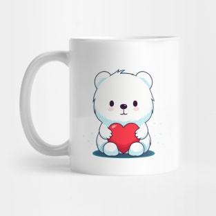 White bear with a heart Mug